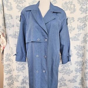 Vintage Blue Trench Coat